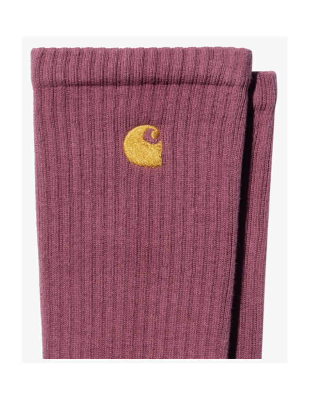 Carhartt Wip Chase Socks - Dusty Fuchsia / Gold - Chaussettes  - Cover Photo 2