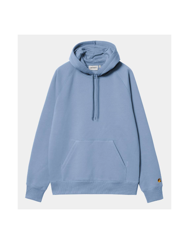 Carhartt Wip Hooded Chase Sweat - Charm Blue / Gold - Sweat Homme  - Cover Photo 1