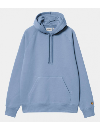 Carhartt WIP Hooded Chase sweat - Charm Blue / Gold - Men's Sweatshirt - Miniature Photo 1