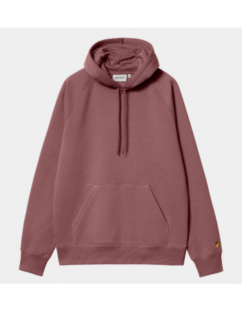 Carhartt WIP Hooded Chase sweat - Dusty Fuchsia / Gold - Men's Sweatshirt - Miniature Photo 1