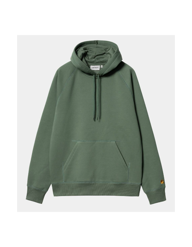 Carhartt Wip Hooded Chase Sweat - Duck Green / Gold - Sweat Homme  - Cover Photo 1