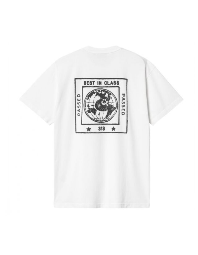 Carhartt Wip S/S Stamp T-Shirt - White / Black Stone Washed - Men's T-Shirt  - Cover Photo 1