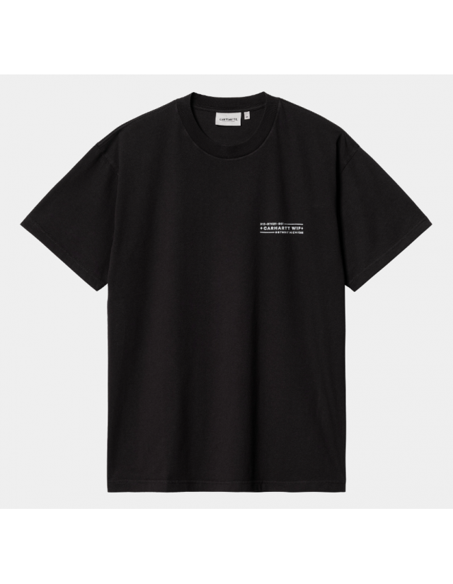 Carhartt Wip S/S Stamp T-Shirt - Black / White Stone Washed - Men's T-Shirt  - Cover Photo 2