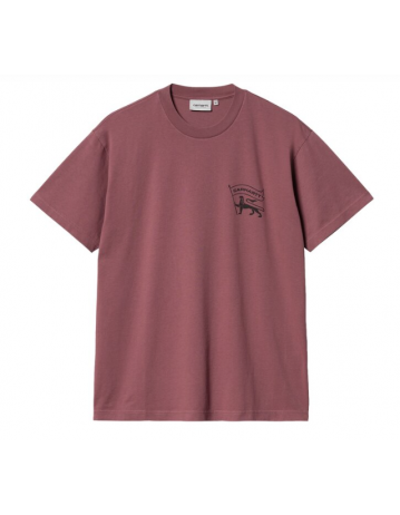 Carhartt Wip S/S Stamp T-Shirt - Dusty Fuchsia / Black Stone Washed - Product Photo 2