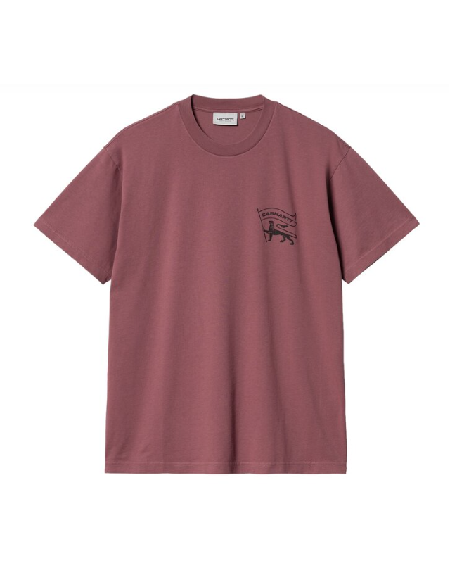 Carhartt Wip S/S Stamp T-Shirt - Dusty Fuchsia / Black - T-Shirt Homme  - Cover Photo 2