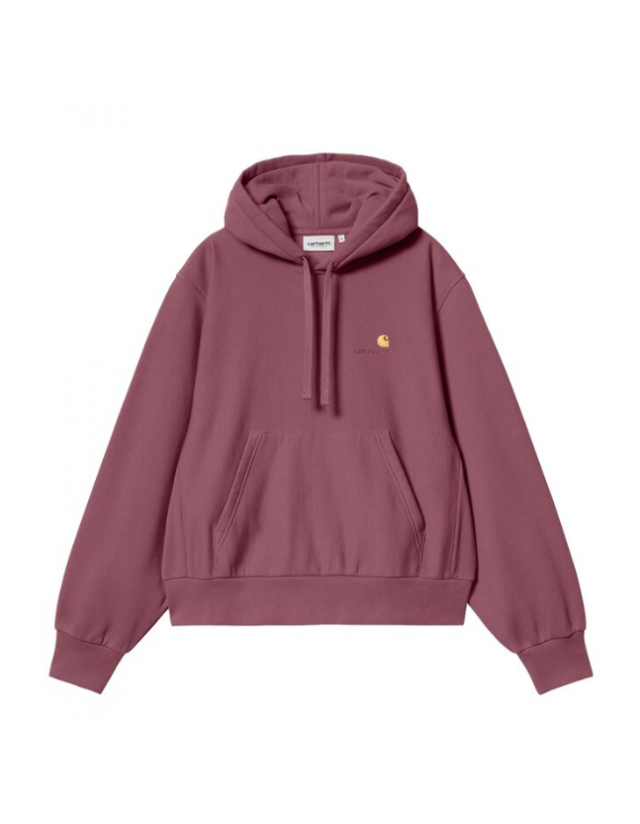 Carhartt Wip W' Hooded American Script - Dusty Fuchsia - Sweat Femme  - Cover Photo 1