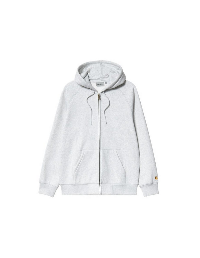 Carhartt Wip Hooded Chase Jacket - Ah Heather / Gold - Sweat Homme  - Cover Photo 1