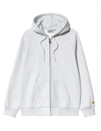 Carhartt WIP Hooded Chase jacket - Ah Heather / Gold - Men's Sweatshirt - Miniature Photo 1