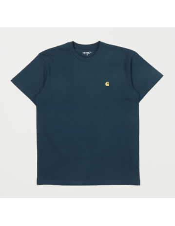 Carhartt Wip Chase T-Shirt - Duck Blue / Gold - Product Photo 1