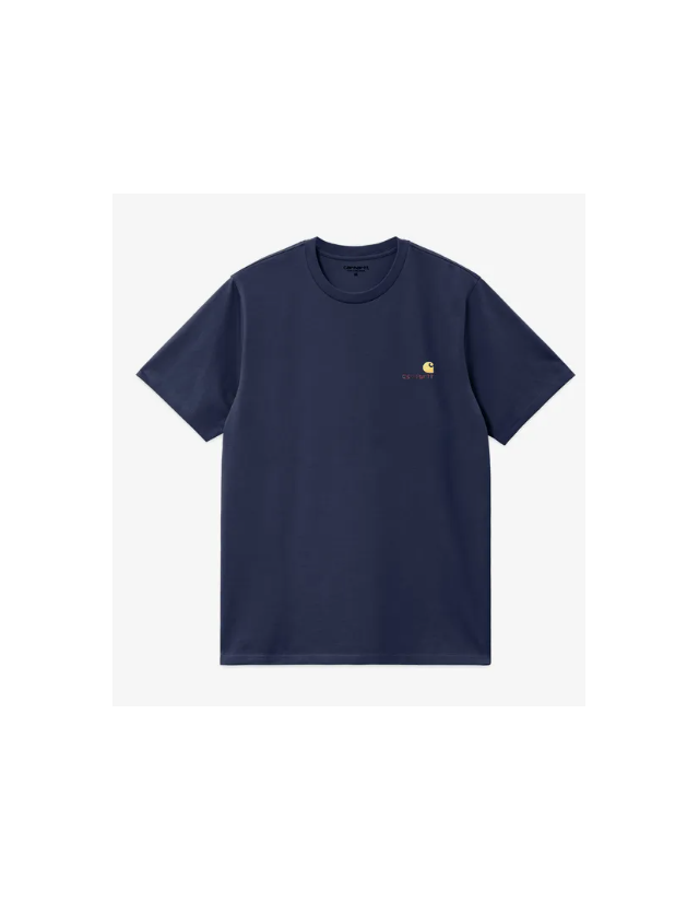 Carhartt Wip American Script T-Shirt - Air Force Blue - Herren T-Shirt  - Cover Photo 1