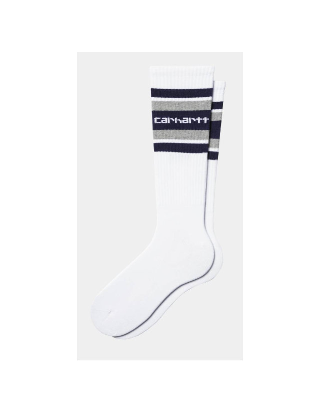 Carhartt Wip Connors Socks - White / Aura / Grey Heather - Chaussettes  - Cover Photo 1