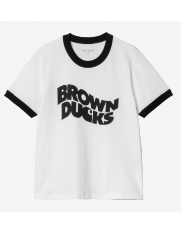 Carhartt Wip T-Shirt W' Brown Ducks Ringer - White / Black - Product Photo 1