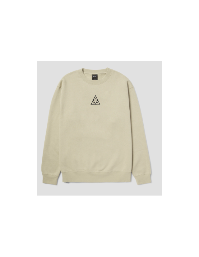 Huf Set Triple Triangle Crewneck - Stone - Sweat Homme  - Cover Photo 1