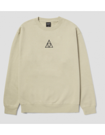 HUF Set Triple Triangle Crewneck - Stone - Men's Sweatshirt - Miniature Photo 1