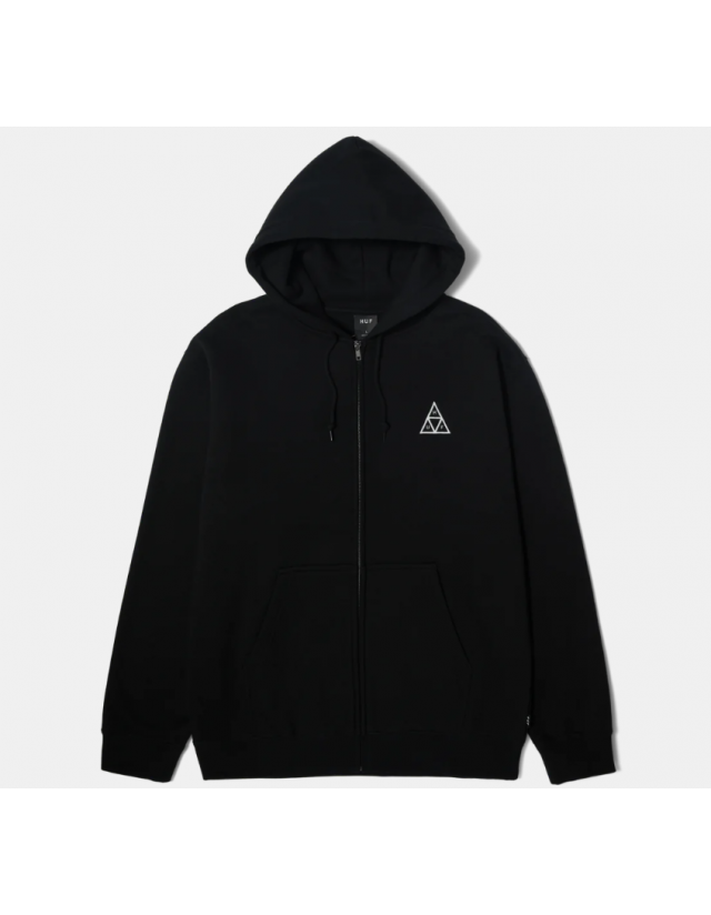 Huf Set Tt F/Z Hoodie - Black - Men's Sweatshirt  - Cover Photo 1