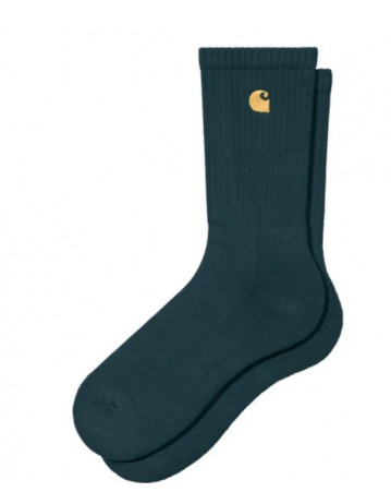 Carhartt Wip Chase Socks - Duck Blue / Gold - Product Photo 1