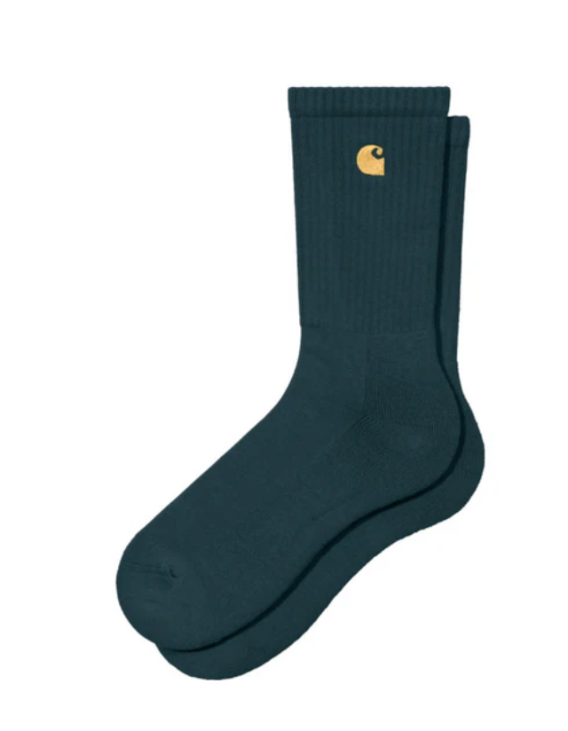 Carhartt Wip Chase Socks - Duck Blue / Gold - Chaussettes  - Cover Photo 1