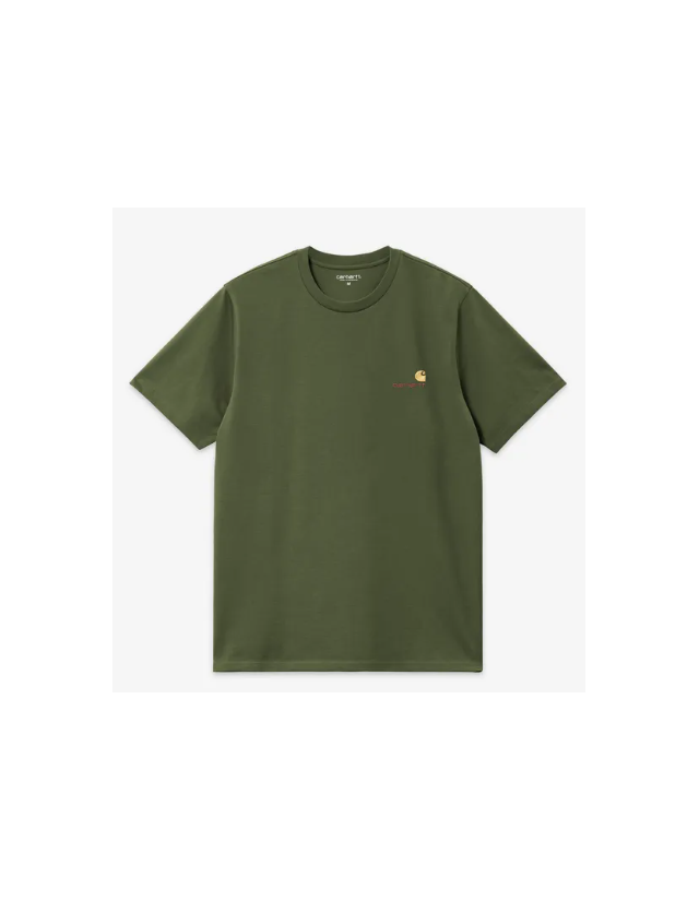 Carhartt Wip American Script T-Shirt - Tarragon - T-Shirt Homme  - Cover Photo 1