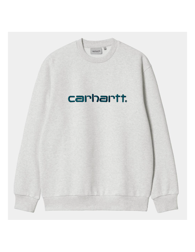 Carhartt Wip Carhartt Sweat - Ash Heather / Duck Blue - Men's Sweatshirt  - Cover Photo 1