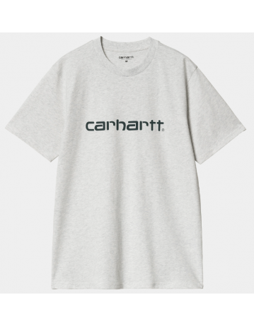 Carhartt Wip Script T-Shirt - Ash Heather / Duck Blue - Product Photo 1