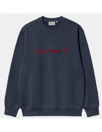 Carhartt WIP Carhartt Sweat - Air force Blue / Malbec - Sweatshirt Voor Heren - Miniature Photo 1