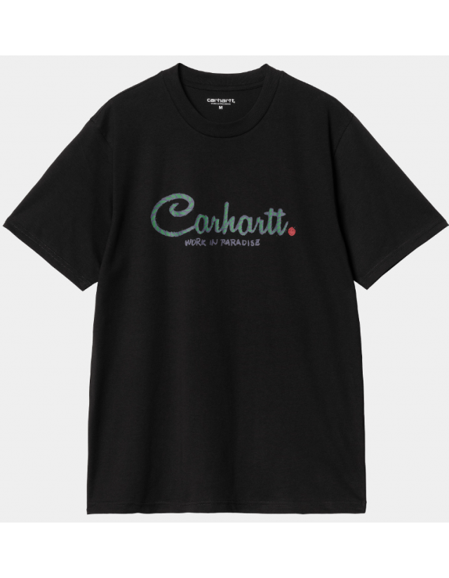 Carhartt Wip Paradise Script T-Shirt - Black - Men's T-Shirt  - Cover Photo 1