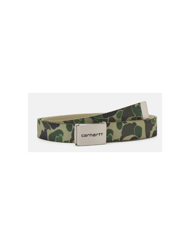 Carhartt Wip Clip Belt Chrome - Camo Duck Green - Belt  - Cover Photo 1