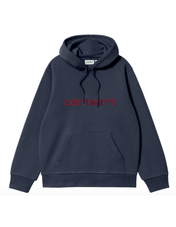 Carhartt Wip Hooded Carhartt Sweat - Af Blue / Malbec - Product Photo 1