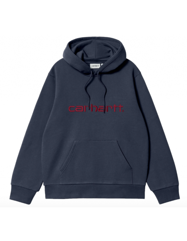 Carhartt Wip Hooded Carhartt Sweat - Af Blue / Malbec - Men's Sweatshirt  - Cover Photo 1