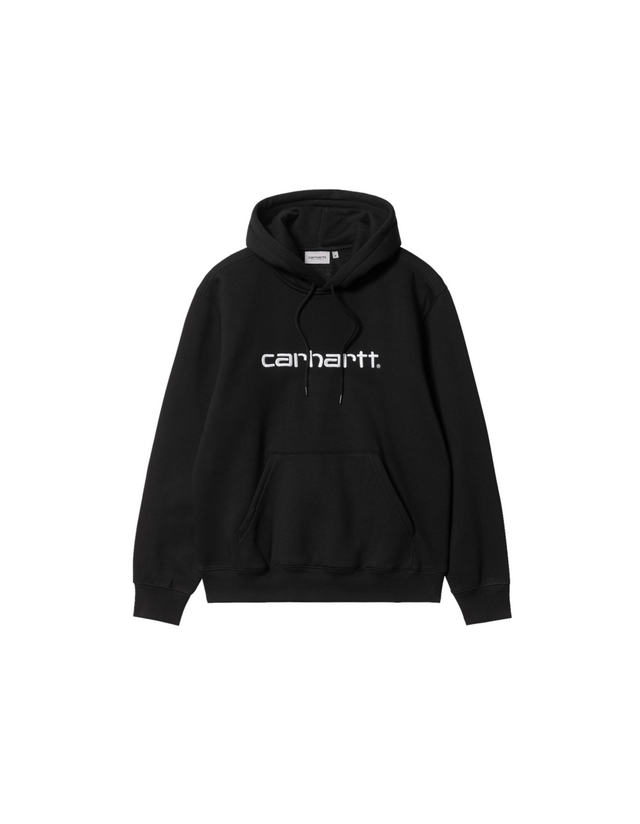 Carhartt Wip Hooded Carhartt Sweat - Black / White - Mann Jacke  - Cover Photo 1