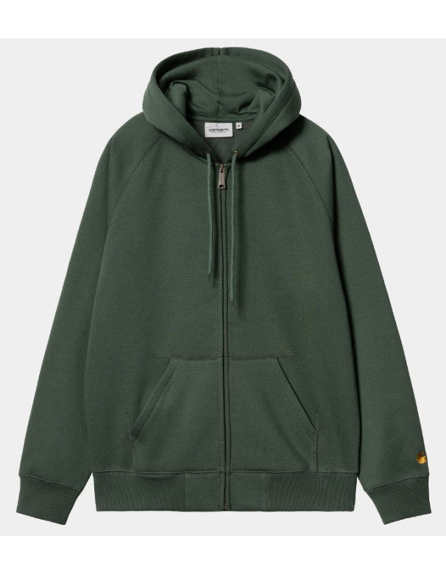 Carhartt Wip Hooded Chase Jacket - Sycamore Tree / Gold - Sweatshirt Voor Heren  - Cover Photo 1