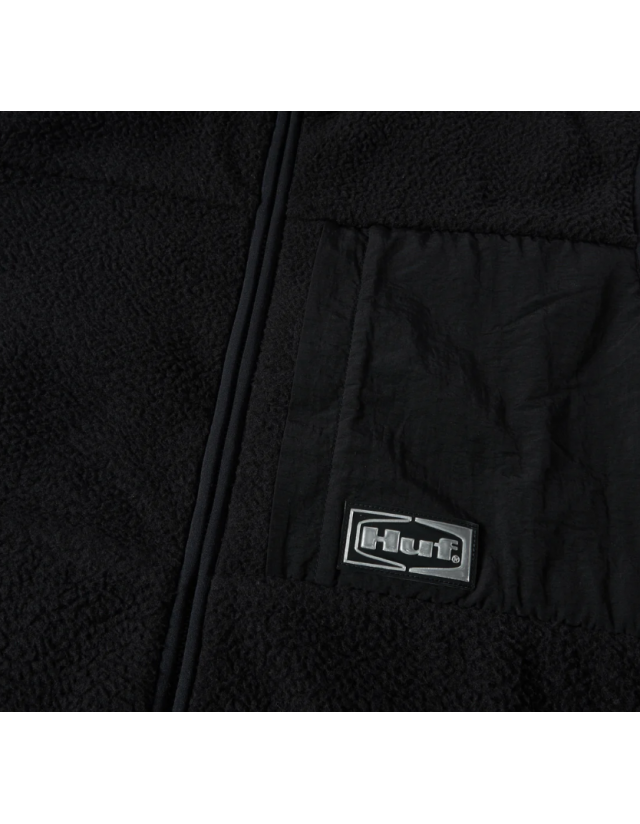 Huf Sonoma High Pile Vest - Black - Man Jacket  - Cover Photo 3