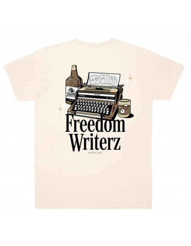 Jacker Freedom Writerz T-Shirt - Beige - T-Shirt Voor Heren  - Cover Photo 2