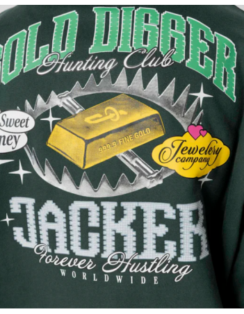 Jacker Gold digger Hoodie - Green - Sweat Homme - Miniature Photo 3