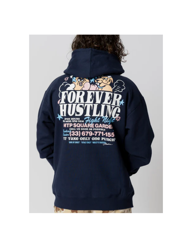 Jacker Fight Hoodie - Navy - Sweat Homme  - Cover Photo 3