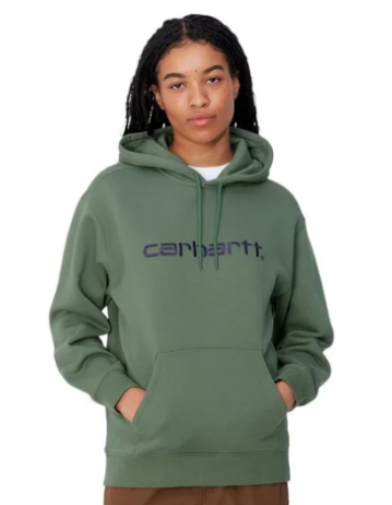 Carhartt Wip W' Hd Carhartt Sweat - Duck Green / Aura - Product Photo 2