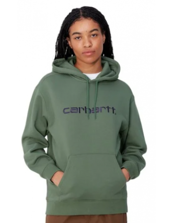 Carhartt WIP W' HD Carhartt sweat - Duck Green / Aura - Damen Sweatshirt - Miniature Photo 1