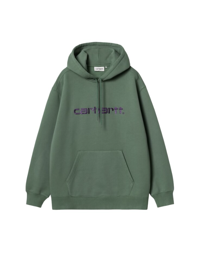 Carhartt Wip W' Hd Carhartt Sweat - Duck Green / Aura - Women's Sweatshirt  - Cover Photo 2