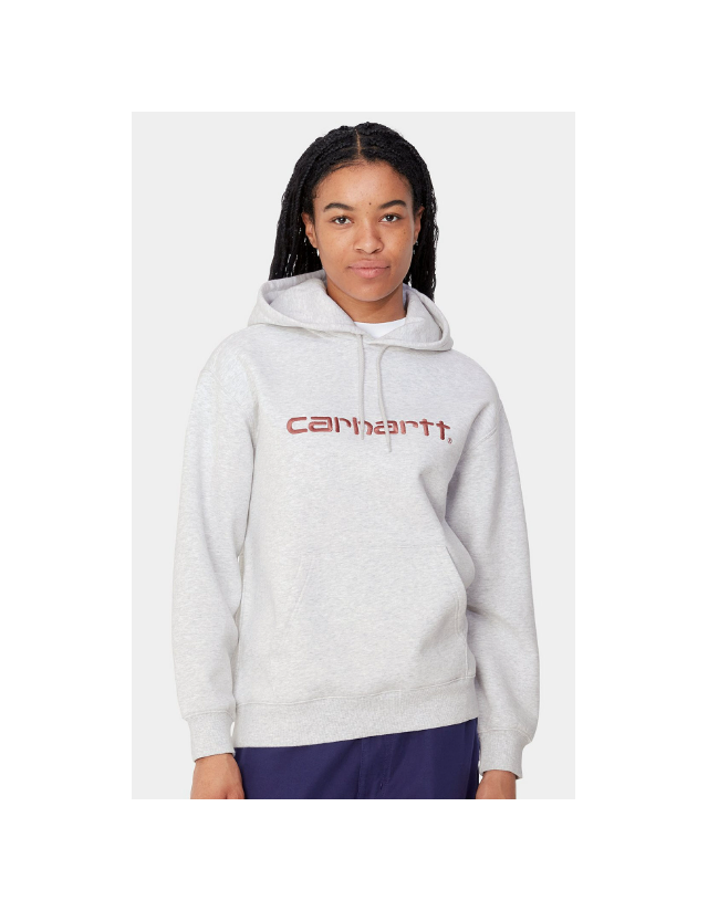 Carhartt Wip W' Hd Carhartt Sw - Ash Heather / Dustyrose - Women's Sweatshirt  - Cover Photo 2