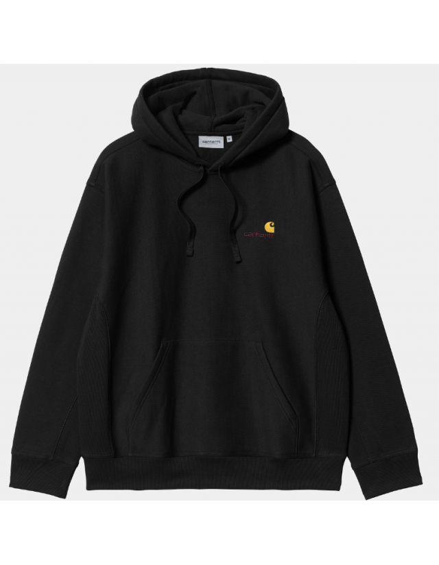 Carhartt Wip Hooded American Script Sweat - Black - Men's Sweatshirt  - Cover Photo 1