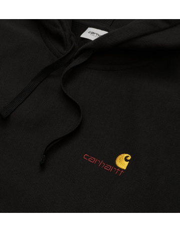 Carhartt Wip Hooded American Script Sweat - Black - Product Photo 2