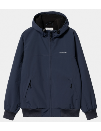 Carhartt WIP Hooded sail Jacket - Air force blue / white - Mann Jacke - Miniature Photo 1