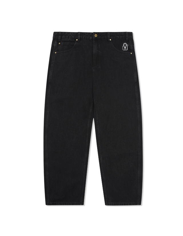 Butter Goods Lock Baggy Denim - Flat Black - Pantalon Homme  - Cover Photo 1