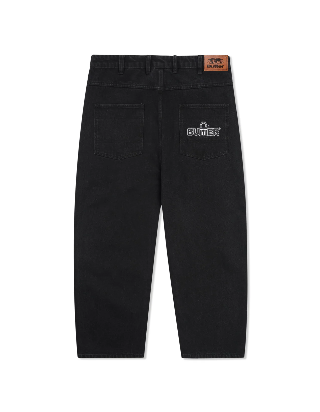 Butter Goods Lock Baggy Denim - Flat Black - Men's Pants  - Cover Photo 2