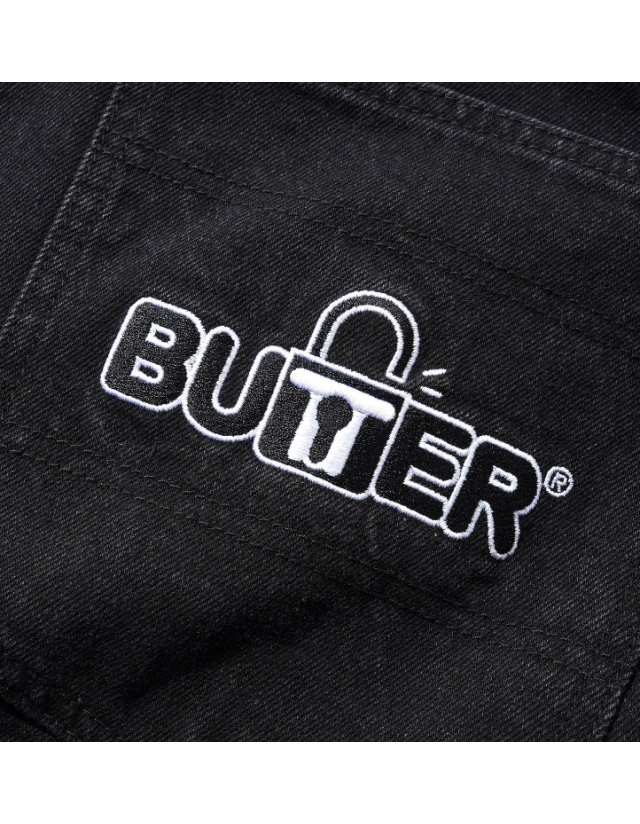 Butter Goods Lock Baggy Denim - Flat Black - Men's Pants  - Cover Photo 3