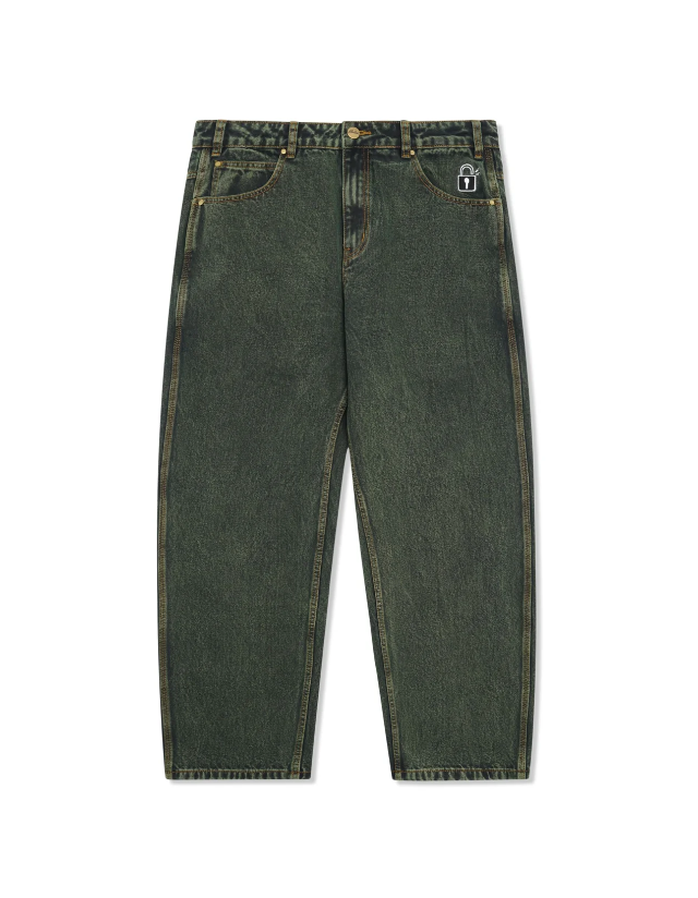 Butter Goods Lock Baggy Denim - Washed Ivy - Men's Pants  - Cover Photo 2