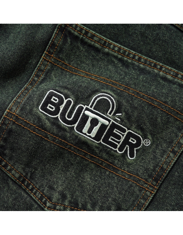 Butter Goods Lock Baggy Denim - Washed Ivy - Men's Pants  - Cover Photo 3