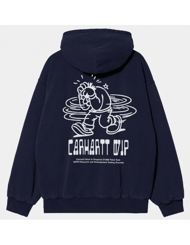 Carhartt Wip Hooded Think Tank Swt Jkt - Blue / White - Herren Sweatshirt  - Cover Photo 1