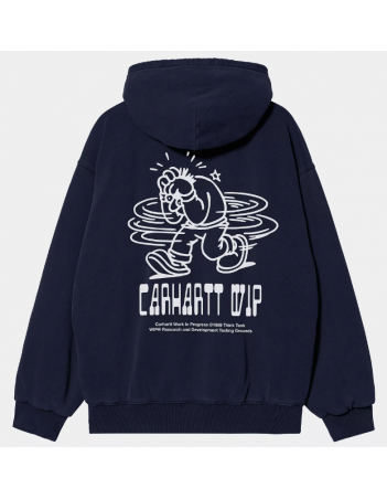 Carhartt WIP Hooded Think Tank Swt Jkt - Blue / White - Men's Sweatshirt - Miniature Photo 1