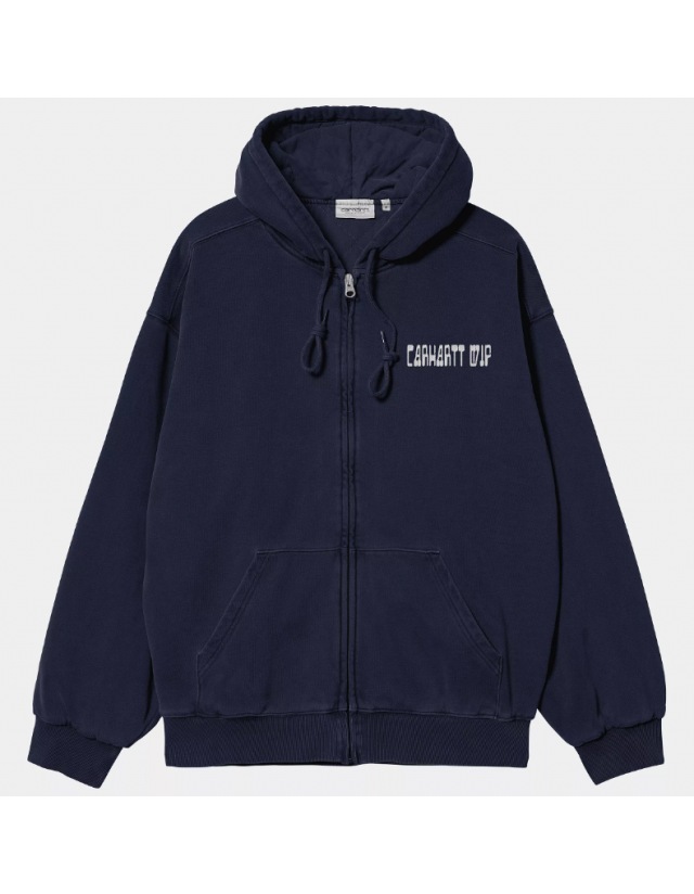 Carhartt Wip Hooded Think Tank Swt Jkt - Blue / White - Men's Sweatshirt  - Cover Photo 2